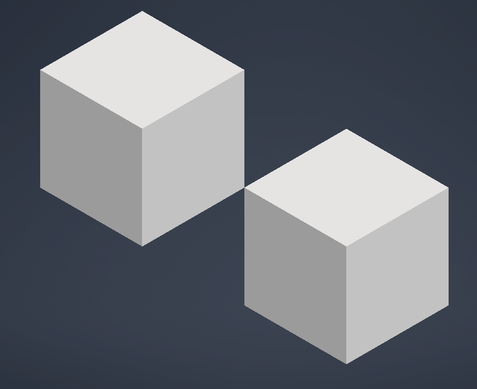 Two cubes offset by 20 mm